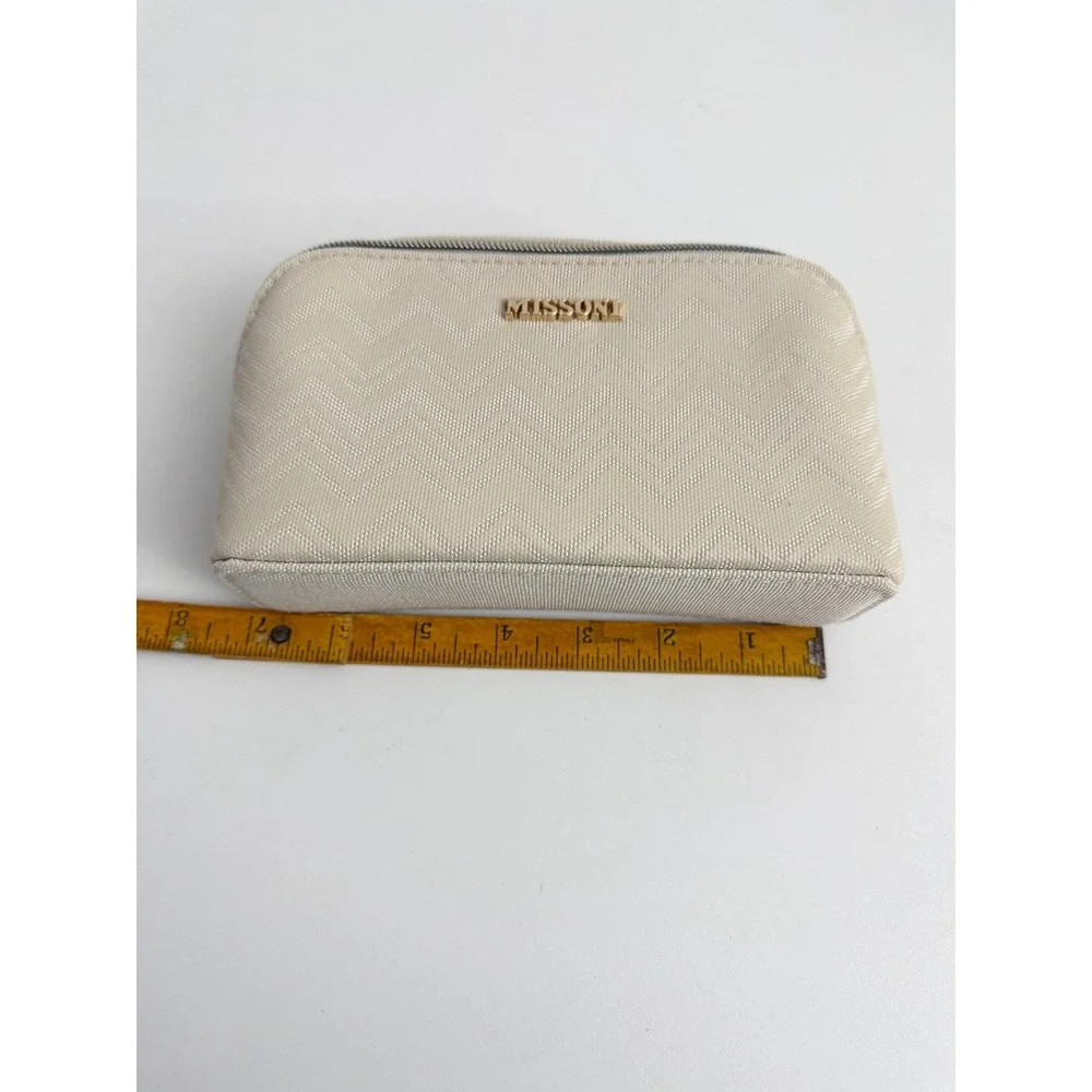 Missoni for Delta‎ Airlines Beige Zigzag Amenity Cosmetic Bag Travel Pouch